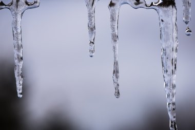 Buz sarkıtları günbatımı.