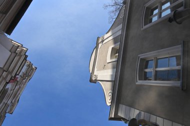 Poznan, Polonya 'daki eski binanın mimari detayları