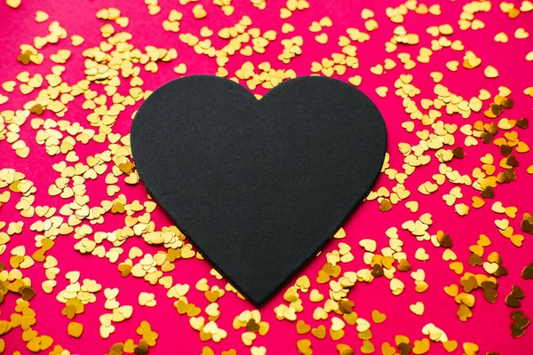Corazón Negro Febrero Para Día San Valentín — Foto de Stock