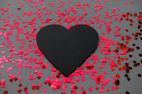 Sevgililer Günü Nde Kara Kalp — Stok fotoğraf