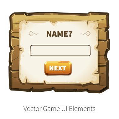 Vector wooden game ui clipart