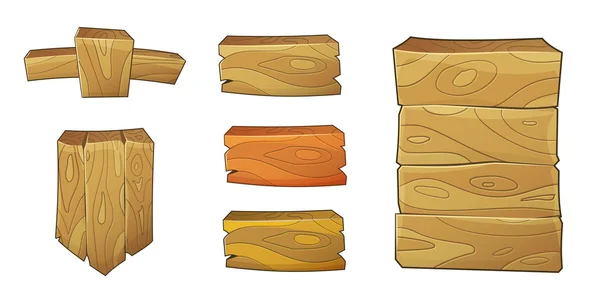 Vettore 2d elementi ui in legno — Vettoriale Stock