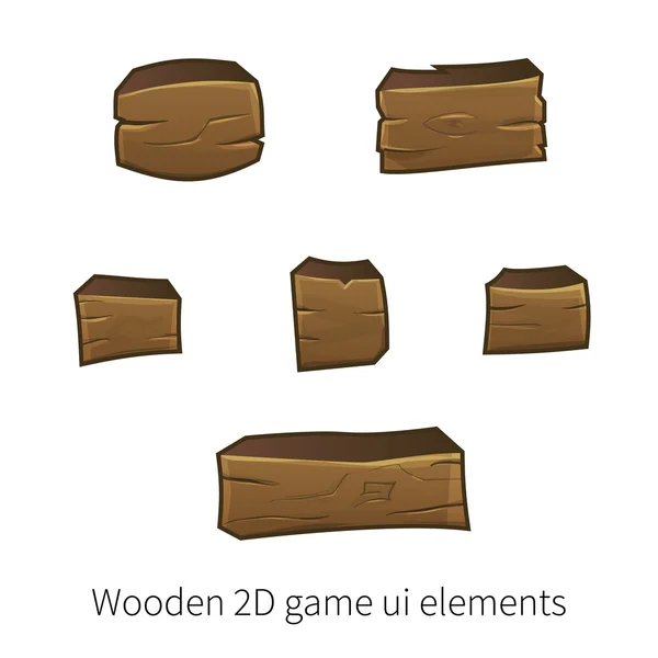 Wektorowe 2d elementy drewniane interfejsu użytkownika — Wektor stockowy
