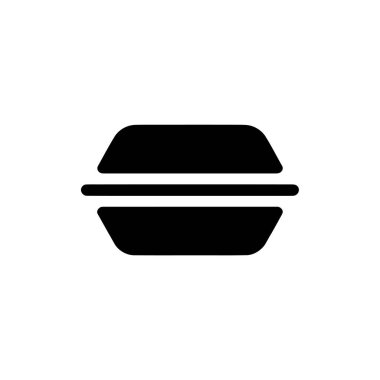 Isolated black vector image representing a simple hamburger icon. Ideal for menus, fast food promotions, graphic design, or website icons. Clean and modern burger symbol.