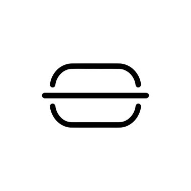 A clean, minimalist vector illustration featuring a black horizontal rectangle with rounded corners. A straight line divides the rectangle horizontally in this simple design.