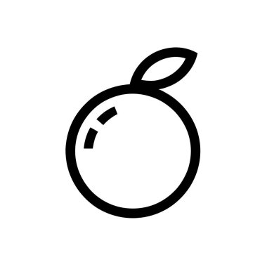 An image showcasing a black and white icon illustration depicting a single circle with a stem and a leaf. The artwork has a minimalist, modern feel.