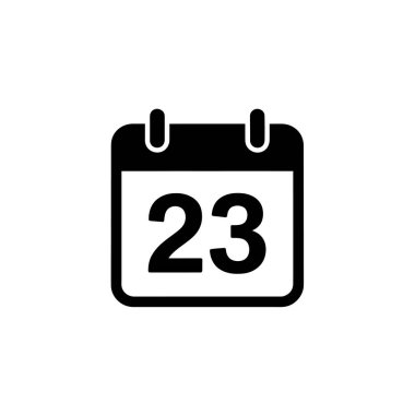 Features a black minimalist calendar icon. The calendar graphic displays the number 23, isolated on a transparent backdrop, perfect for digital applications.