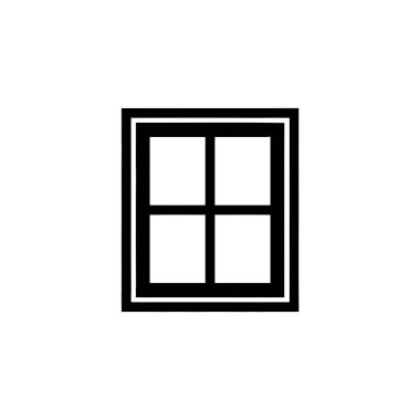 Black and white illustration displaying a square graphic symbol. The symbol features a square frame with two lines, and inside are four smaller squares.
