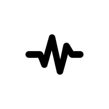 An isolated black sinusoidal wave graphic on a white background, suitable for illustrating data representation, signals, frequency patterns, and visual communication purposes.