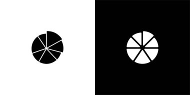 İki ters turta grafiğiyle segmentlenmiş verinin basit görsel temsili. Bir pasta grafiği beyaz arkaplanda siyah segmentleri içerirken, diğeri siyah üzerinde beyaz segmentleri gösterir..