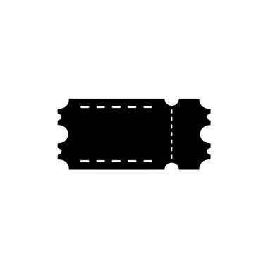 This image showcases a black ticket stub on a white background, featuring dashed lines indicating detachment points for event admission and record-keeping purposes.