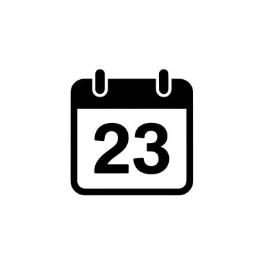 Features a black minimalist calendar icon. The calendar graphic displays the number 23, isolated on a transparent backdrop, perfect for digital applications.