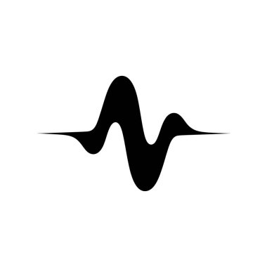 Isolated on white, an abstract waveform graphic is displayed in black, featuring a series of rises and falls, ideal for graphic design and creative endeavors.