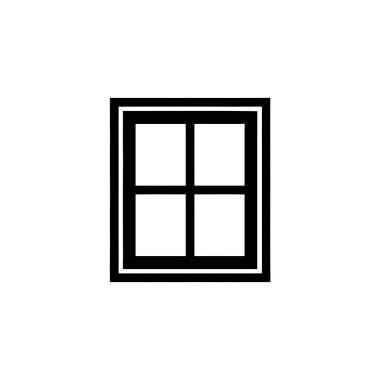 Black and white illustration displaying a square graphic symbol. The symbol features a square frame with two lines, and inside are four smaller squares.