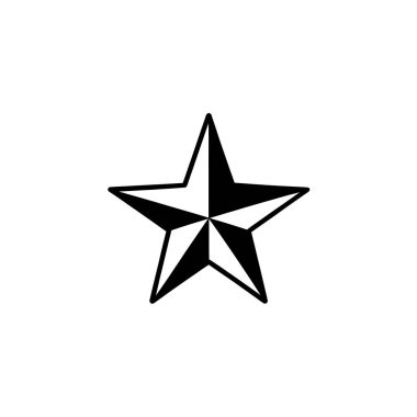 Isolated vector illustration shows a simple yet bold star icon, featuring five points and a black outline, set against a clean white background for versatile usage.