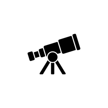 Astronomi meraklıları için ideal olan üç ayaklı bir teleskop üzerinde çarpıcı bir silüet. İkonik tasarım keşiflerin ve bilimsel keşiflerin özünü yakalar..