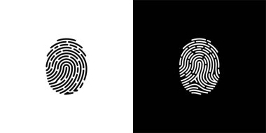 The image showcases two fingerprint biometrics, one in black against a white background, and the other in white against a black background. They both have the same details.