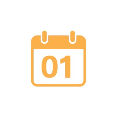 Display of one day calendar symbol in golden yellow color scheme, set against a clean transparent backdrop, ideal for digital or print purposes.