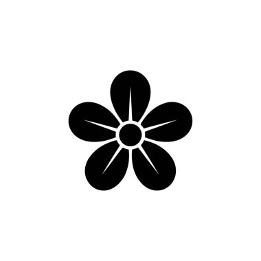 Beş yapraklı basit bir çiçek siluetinin izole grafiği. Temiz, minimalist çiçek dokunuşu gerektiren tasarım elementleri için idealdir.