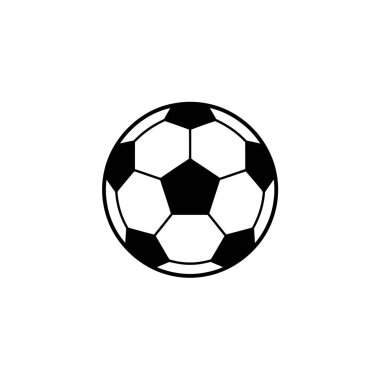 Simge, spor veya tasarım temalı projeler için ideal beyaz zemin üzerinde beşgenler ve altıgenlerle detaylandırılmış siyah beyaz bir futbol topu tasvir ediyor..