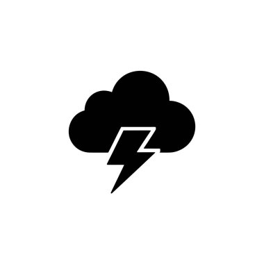 Şeffaf bir arkaplanda, fırtınayı, havayı ya da doğayı sembolize eden sivri bir şimşekle siyah bir bulut tasvir eder. Basit, açık hava konsepti.