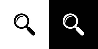 Büyütecin tek renkli simgesi, aramayı, keşfi ya da araştırmayı sembolize ediyor. Araştırma ve keşif temaları için ideal.