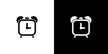 Siyah üzerine siyah, beyaz üzerine beyaz üzerine siyah, tasarım projeleri için mükemmel bir geçmişe dönük alarm grafiği içeren vektör illüstrasyonu.