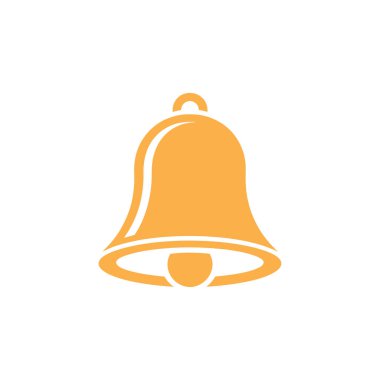 Basit ve temiz bir vektör görüntüsü beyaz arkaplanda sarı bir çan simgesi gösterir. Alarmlar, bildirimler veya genel tasarım amaçları için idealdir..