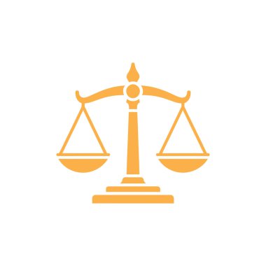 Beyaz bir zemin karşısında adalet terazisinin stilize edilmiş altın çizimi. Görüntü hukuk, adalet ve denge temalarını çağrıştırıyor, yasal içerik için ideal.