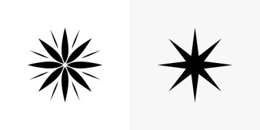 Soyut geometrik yıldız patlaması şekilleri, çeşitli yaratıcı projeler ve kompozisyonlar için ideal bir tasarım unsuru olarak beyaz arkaplan üzerinde ayarlanır.