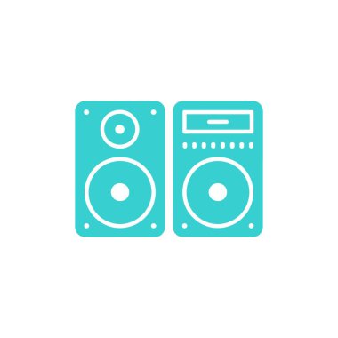 Mavili iki hoparlör şeffaf bir arkaplana karşı, temiz, minimalist tasarımı olan izole ses ekipmanlarına ihtiyaç duyan projeler için ideal..