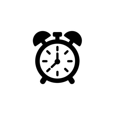 Basit grafik, bir çan ile analog çalar saat içerir, kalın çizgiler sergiler ve şeffaf bir arkaplan karşı minimalist tasarım, çeşitli projeler için ideal.