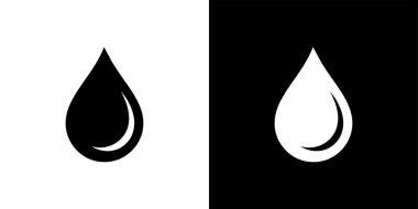 Resim minimalist damlacık simgelerine sahiptir. Biri beyaz zemine karşı siyah bir su damlası, diğeri ise siyah zemine karşı beyaz bir su damlası..