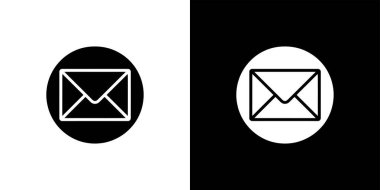 Siyah ve beyaz zıt dairesel tasarımlarda, siyah ve beyaz arkaplanda modern, minimalist bir görsel yaratarak simgeler oluşturur..