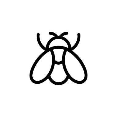 Bu basit ama zarif vektör bir sineğin minimalist çizgi çizimini gösteriyor. Sinek koyu siyah, ince bir dış hatları ve şeffaf bir arkaplanı var..