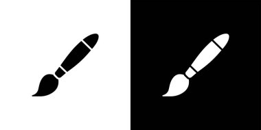 Sanatı, yaratıcılığı, el sanatlarını, tasarımı ve sanatsal çabaları sembolize eden, hem beyaz hem de siyah arkaplanda sunulan bir boya fırçası ikonunun görsel bir temsili..