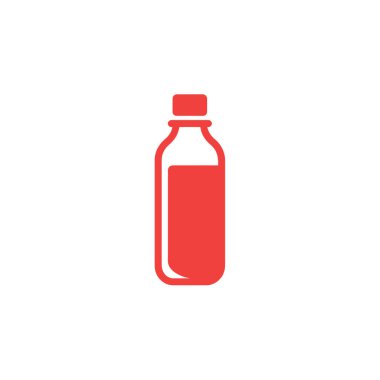 Simple illustration of a red bottle on a transparent background, perfect for icons, designs, and various creative projects with minimalist aesthetic.