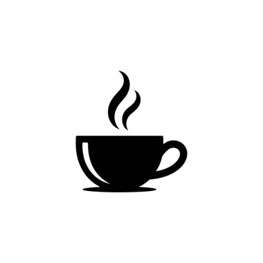 Bu, yükselen buharlı sıcak bir bardağın içindeki basit bir silüet. Koyu renk beyaz arkaplanda göze çarpar, basit bir simge çizimi.
