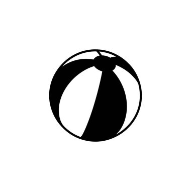 Siyah beyaz minimalist bir resimde tek bir plaj topu bulunur. Arka planda sıralı dizaynı olan klasik bir plaj oyuncağı var..