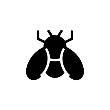 Pürüzsüz, minimalist bir sinek ikonunun izole edilmiş vektörü katı siyah dolgusu ile modern bir estetik sunuyor ve şeffaf bir arkaplanda samda sadeleştirilmiş ama tanınabilir bir şekil..