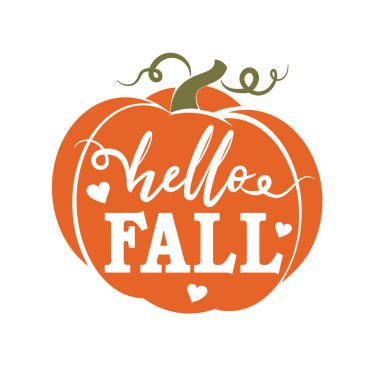 Merhaba sonbahar balkabağı çizimi. Beyaz arka planda izole edilmiş Şükran Günü balkabağı.