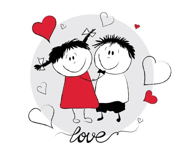 Kalpli şirin bir çift, aşk kızı ve erkek.