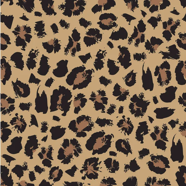 Kusursuz vektör leopar kürkü deseni. Kumaş, tekstil, tasarım, kaplama, ambalaj için hayvan baskısı. Doğa kahverengi gradyan