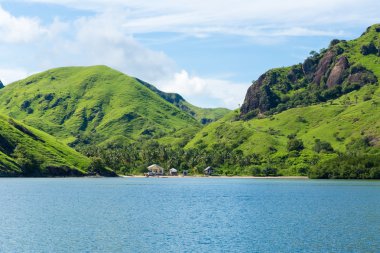 Okyanusta yeşil tepeler