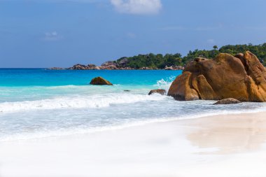 Seyşeller'güzel beyaz kum plaj