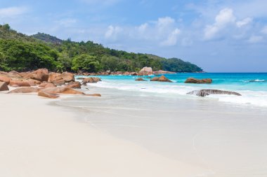 Seyşeller'güzel beyaz kum plaj