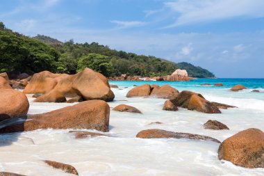 Seyşeller'güzel beyaz kum plaj