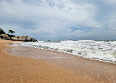 The perspective of beautiful Sai Noi Beach at Hua Hin, Thailand.