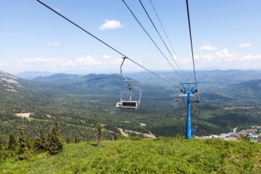Telesiyej, yüksek dağ, yaz manzara görünümünden