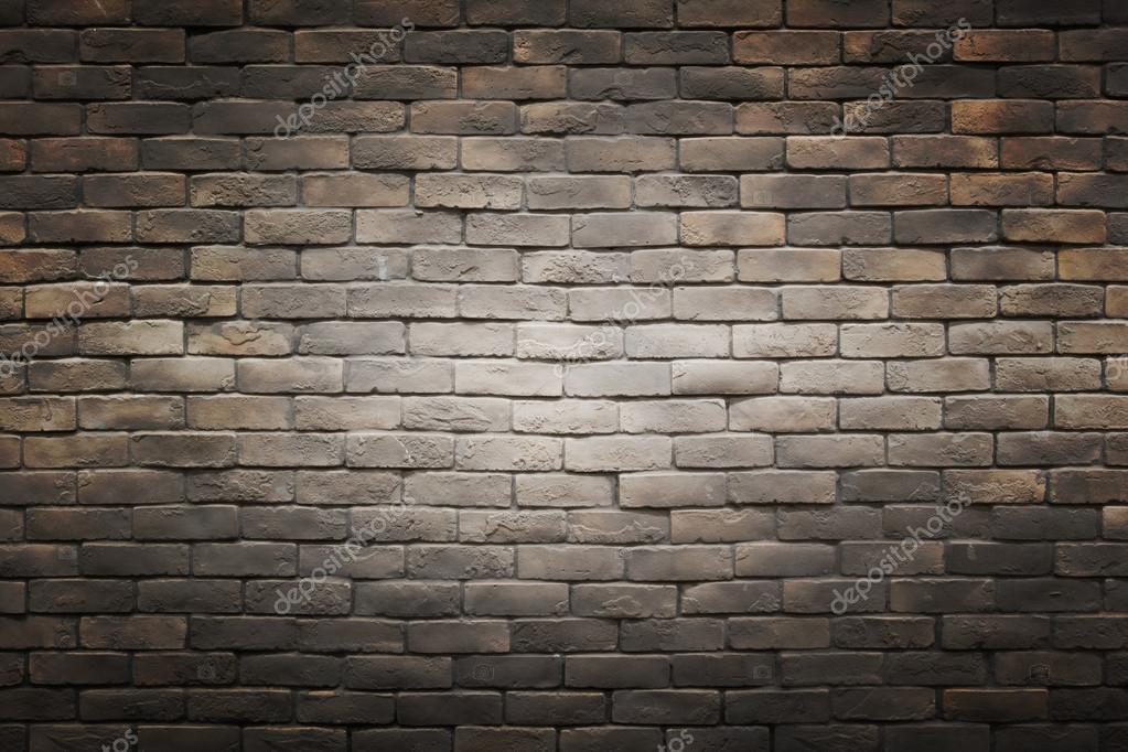 Dark Black Brown Gray Brick Wall Background With Light Grant Circle In The Middle Stock Photo By Galzpaaka Gmail Com 115599772 - Gray Brick Wall Background